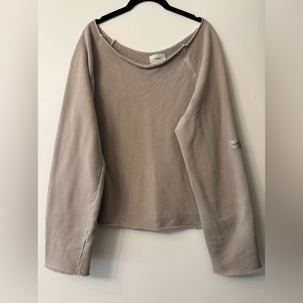 Joah Brown Slouchy Pullover Sweatshirt - 2 Size - S/M Sand French Terry - Picture 3 of 8
